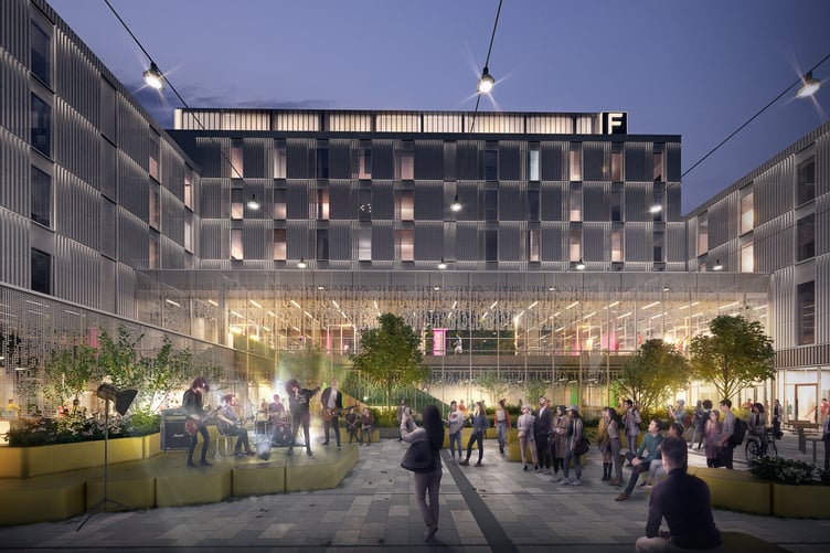 A mock up of how part of the new Falmouth University campus at Truro's Pydar could look