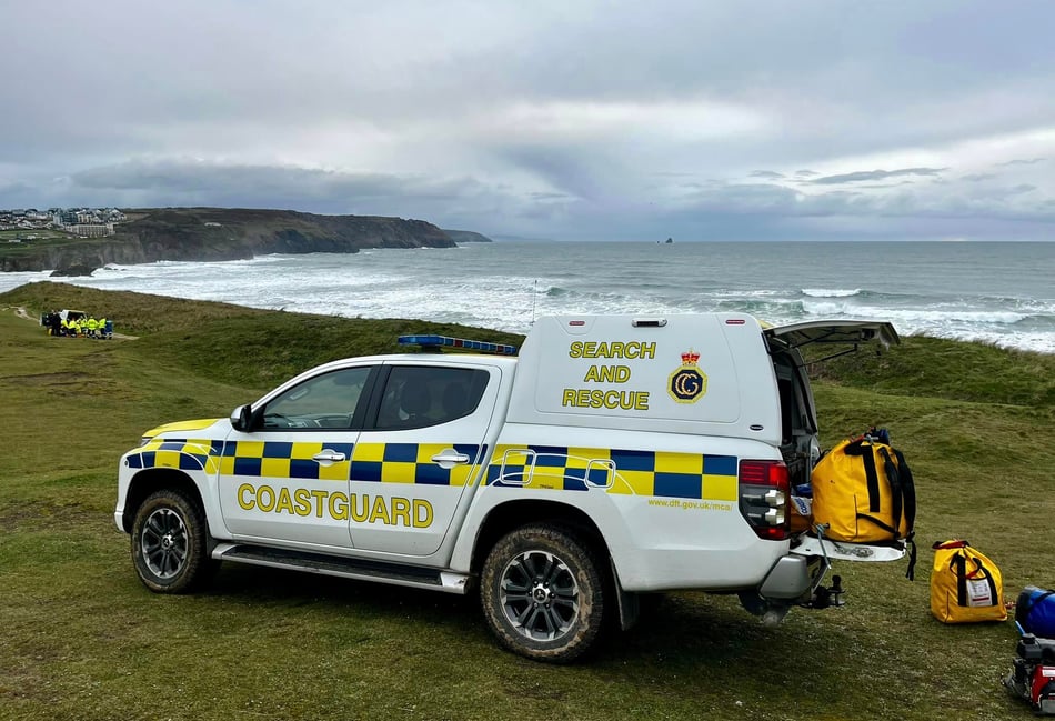 Dog walker airlifted to safety after being cut off by the tide