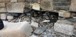 Section of sea wall damaged during recent storms
