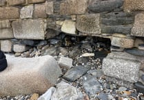 Section of sea wall damaged during recent storms