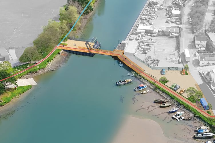 An artist's impression of how Boscawen Park's lifting bridge might look