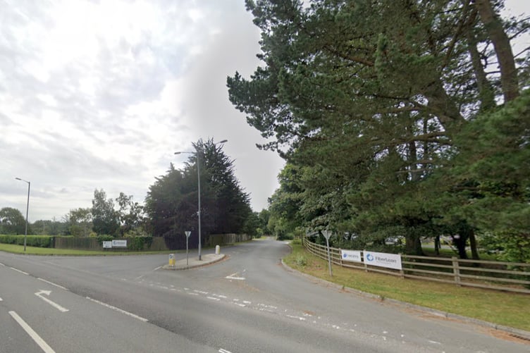 Travellers pitched up at the car park belonging to the Imerys Par Laboratories. Picture: Google Maps