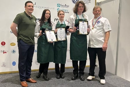 The cookery students from Cornwall College in St Austell receive their awards.