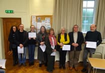 Community volunteers receive awards from parish council near St Austell