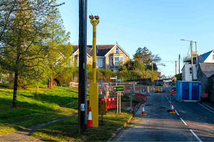 Speed cameras are being installed near the busy junction in St Austell.