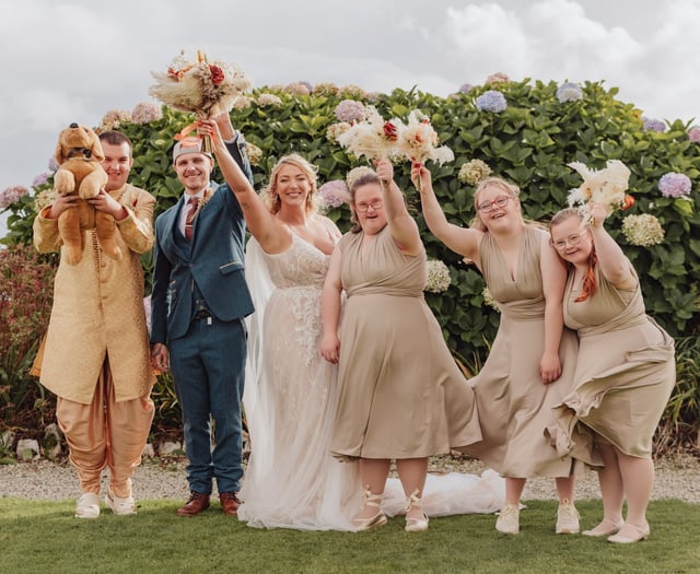 Carer had young adults she supports as bridesmaids at wedding