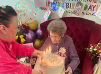 Dog-lover Beryl celebrates her 104th birthday at care home