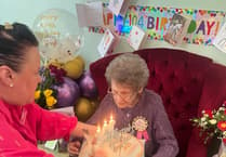 Dog-lover Beryl celebrates her 104th birthday at care home in St Austell