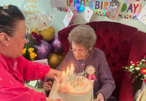 Dog-lover Beryl celebrates her 104th birthday at care home