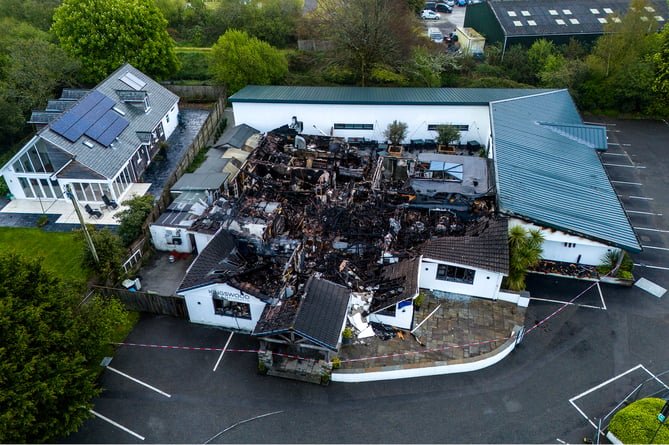 An aerial view showing the devastation at the Kingswood Bar and Restaurant. Picture: Paul Williams