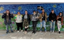 Students create underpass mural inspired by work of Vincent van Gogh