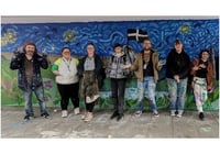 Students create underpass mural inspired by work of Vincent van Gogh