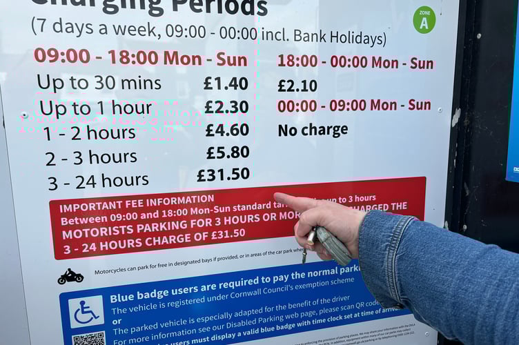 The new tariff in Old Bridge Street, Truro