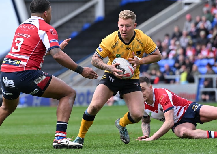 Cornwall's Morgan Punchard, pictured in action at Oldham in round six, starts a two-game ban on Sunday.