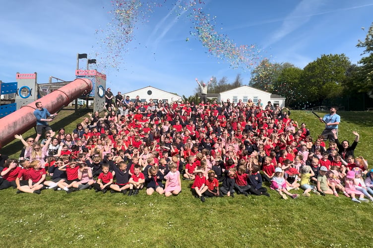 The Bishop Bronescombe school celebrated the report by letting off environmentally-friendly ticker tape cannons.