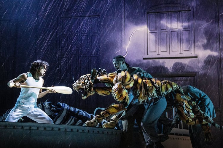 Pi fights off Richard Parker in Life of Pi