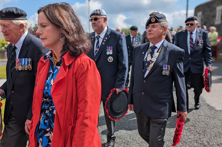 Veterans bringing wreaths to the ceremony