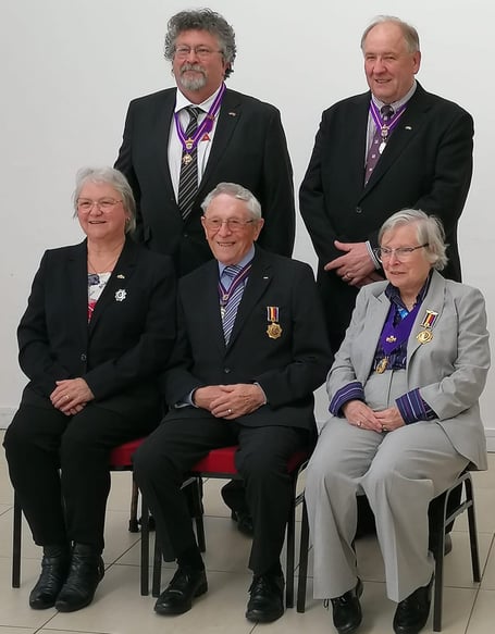 Peter English (back left)