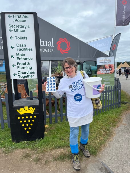 Kirstie Newton flying the flag for Citizens Advice Cornwall at the Royal Cornwall Show