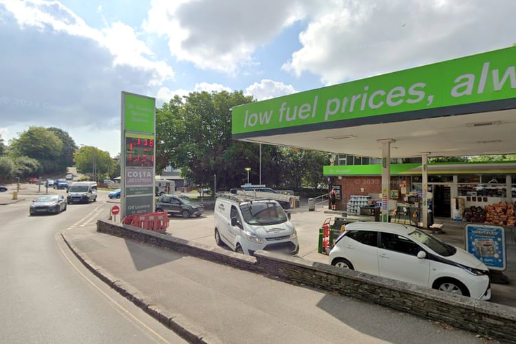 A police officer was allegedly hit by a car at Applegreen Service Station in Penwinnick Road, St Austell. Picture: Google