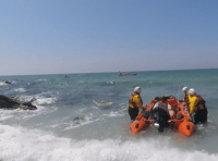 Emergency services rescue six children cut off by the tide 