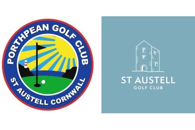  The logos of Porthpean and St Austell Golf Club