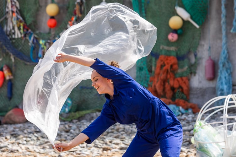 Wildcard - Arts On The Beach event at Watergate Bay. A free family weekend of whale theatre, aerial performance, a 13-foot roaming puppet, dance, music and creative workshops. The second Arts on the Beach event following its inauguration last year. Newquay, Cornwall. June 15 2024.