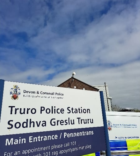 Truro police station sign