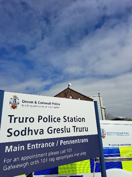 Truro police station sign