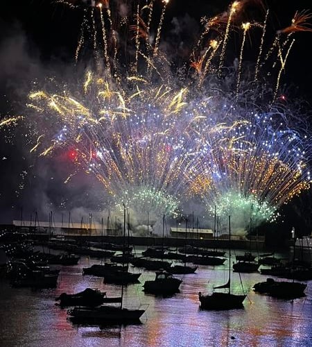 Golowan Festival 2024 fireworks and boats photo by Gary Lightfoot