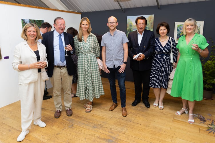 (L-R) Lucinda Rimmington, Charles Williams, Kitty Galsworthy, James Stephens, Robert and Maria-Antonietta Dudley-Cooke and Sue Nathan