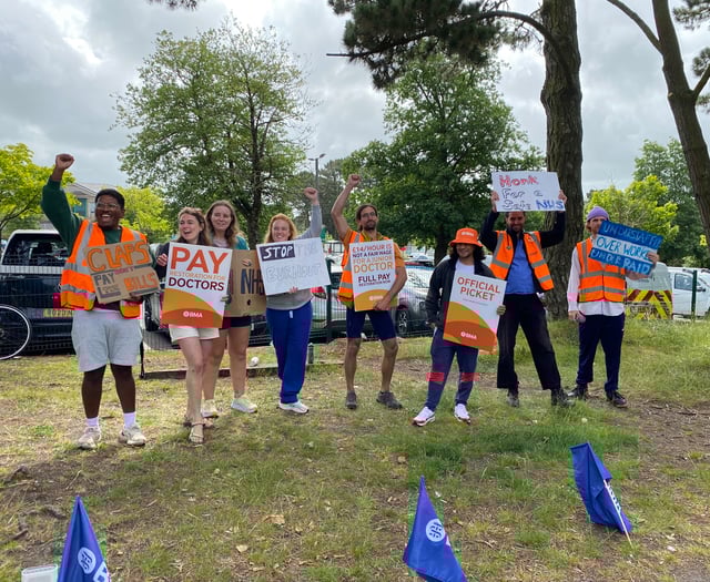 Junior doctors strike at the Royal Cornwall Hospital in Truro