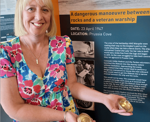 Artefacts salvaged from former warship donated to Penlee RNLI 
