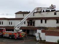 Firefighters still battling blaze at derelict Newquay hotel