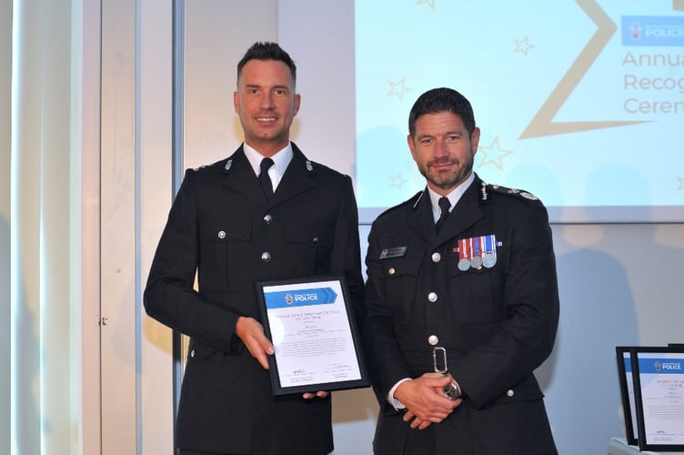 Special Constable Dave Christophers, pictured with A/Chief Constable Jim Colwell