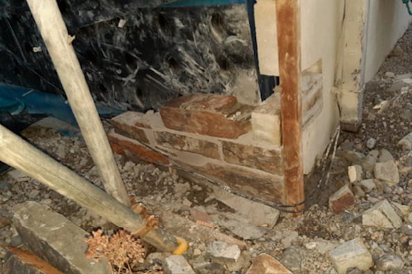 A picture showing unfinished work at holiday lodges after Shea and Stanton failed to return.
