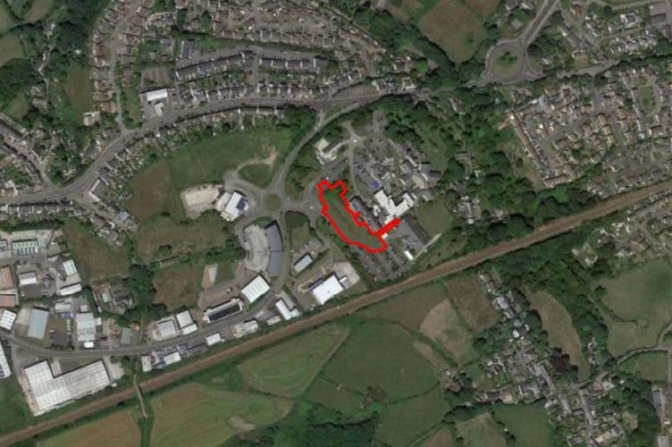 Where the new building would be craned in at Camborne and Redruth Community Hospital 