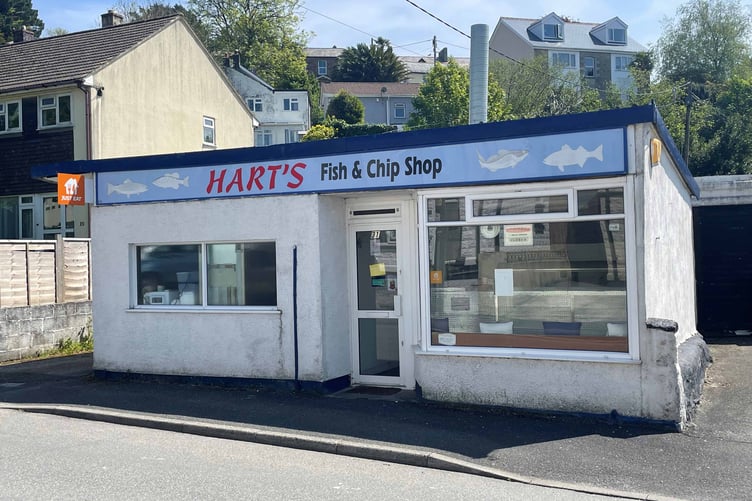 The former fish and chip shop which is up for auction in St Austell.