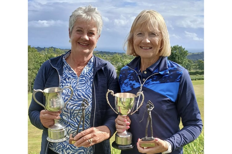 The two cup winners from the Looe Ladies Club Championships. From left: Angela Barrett (Handicap) and Hermione Green (Scratch).