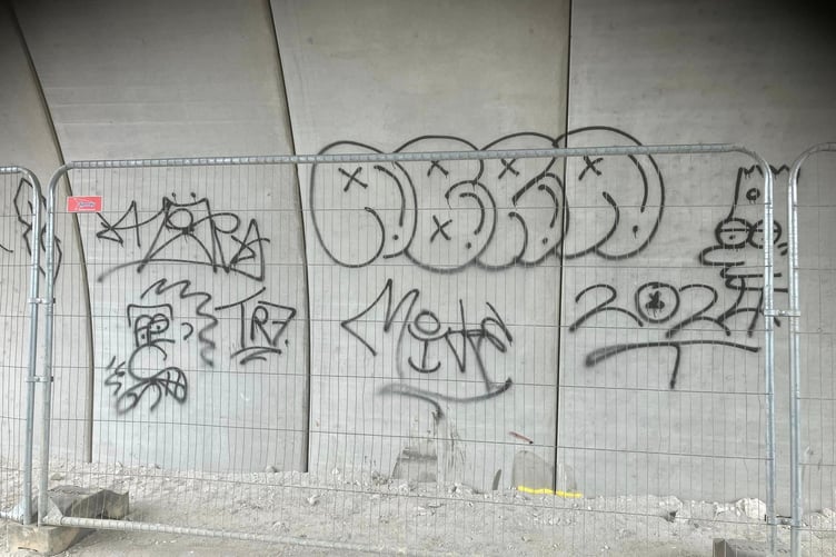 Some of the graffiti on the new bridges