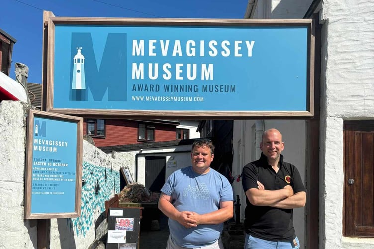 James Mustoe, Cornwall Councillor for Mevagissey and St Austell Bay, and Louis Gardner, Cornwall Council portfolio holder for economy outside the award winning Mevagissey and District Museum