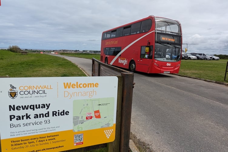 Newquay Park and Ride in operation