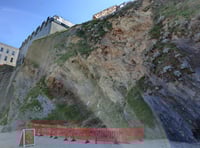 Section of busy beach cordoned off following cliff collapse