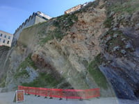 Section of busy beach cordoned off following cliff collapse