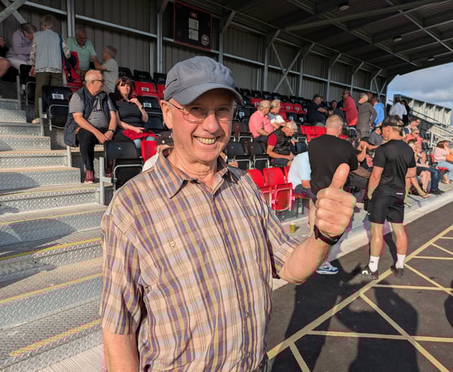 Truro City fans celebrate the unveiling of the club's new stadium