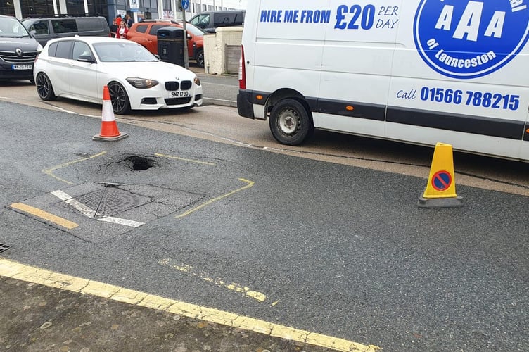 Sinkhole on Cliff Road, Newquay