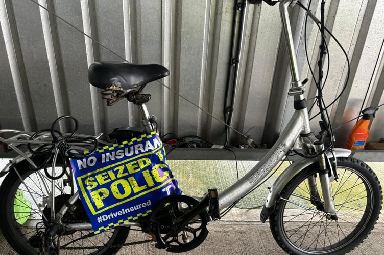 A bike that was seized by Devon and Cornwall Police