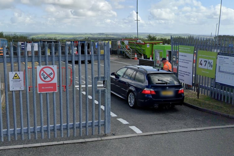The recycling centre on Menear Road in St Austell remained closed today. Picture: Google