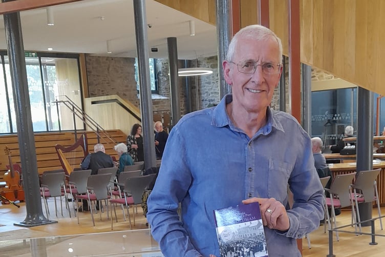 Brian Oldham with his award winning book 'More Peeks into Liskeard's Past'