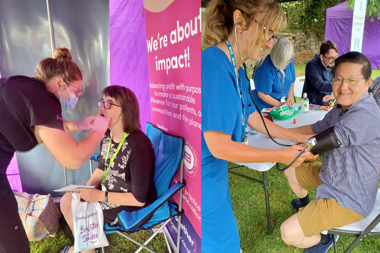People were able to have oral health and general health checks at the festival in the park. Pictures: NHS